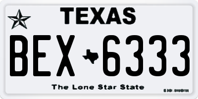 TX license plate BEX6333