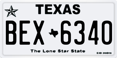 TX license plate BEX6340