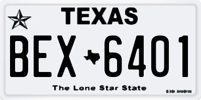 TX license plate BEX6401