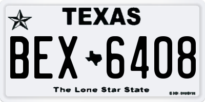TX license plate BEX6408