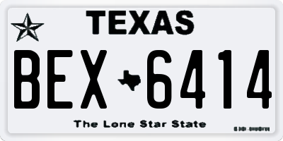 TX license plate BEX6414
