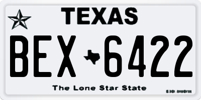 TX license plate BEX6422