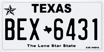 TX license plate BEX6431