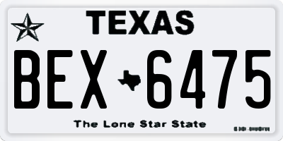 TX license plate BEX6475