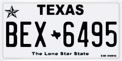 TX license plate BEX6495