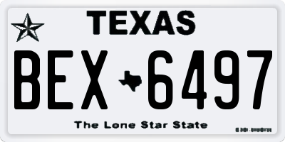 TX license plate BEX6497