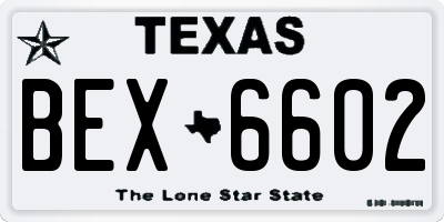 TX license plate BEX6602