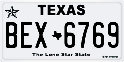 TX license plate BEX6769