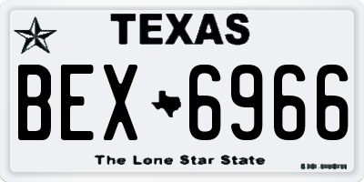 TX license plate BEX6966