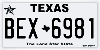 TX license plate BEX6981