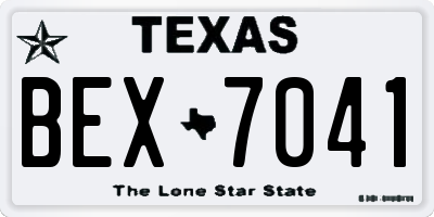 TX license plate BEX7041