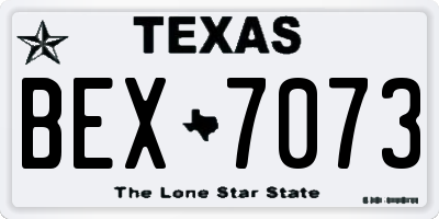 TX license plate BEX7073