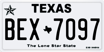 TX license plate BEX7097