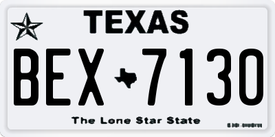 TX license plate BEX7130