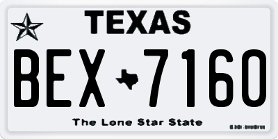 TX license plate BEX7160