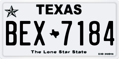 TX license plate BEX7184