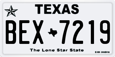TX license plate BEX7219