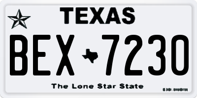 TX license plate BEX7230