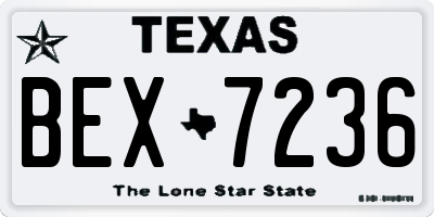 TX license plate BEX7236