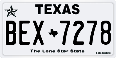 TX license plate BEX7278