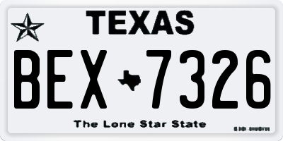 TX license plate BEX7326