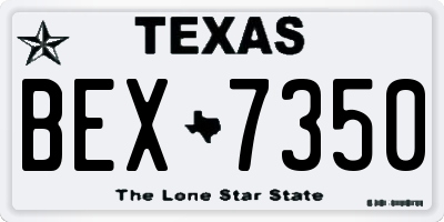 TX license plate BEX7350