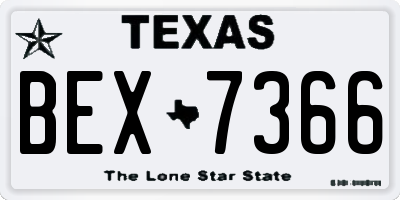 TX license plate BEX7366