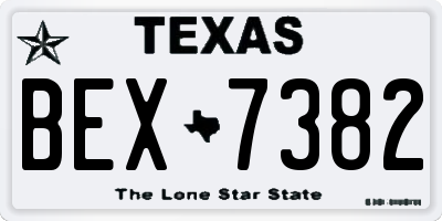 TX license plate BEX7382