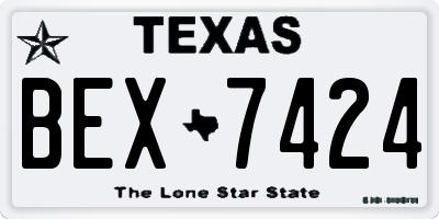 TX license plate BEX7424