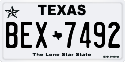 TX license plate BEX7492