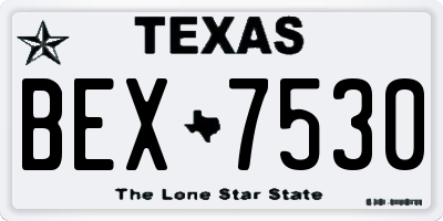 TX license plate BEX7530