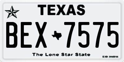 TX license plate BEX7575