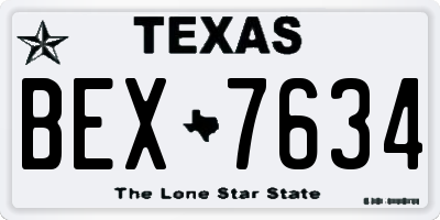 TX license plate BEX7634