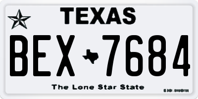 TX license plate BEX7684