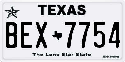TX license plate BEX7754