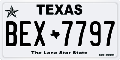 TX license plate BEX7797
