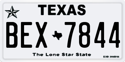 TX license plate BEX7844