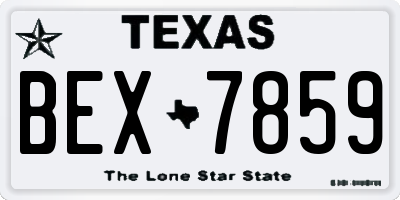 TX license plate BEX7859