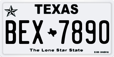 TX license plate BEX7890