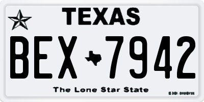 TX license plate BEX7942
