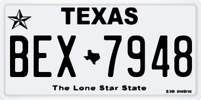 TX license plate BEX7948