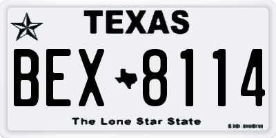 TX license plate BEX8114