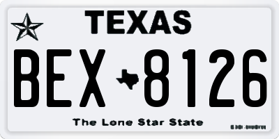 TX license plate BEX8126