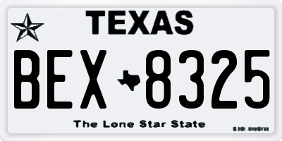TX license plate BEX8325