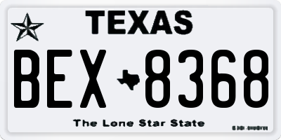 TX license plate BEX8368