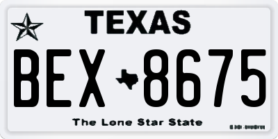 TX license plate BEX8675