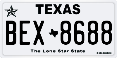 TX license plate BEX8688