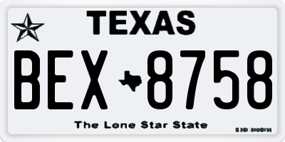 TX license plate BEX8758
