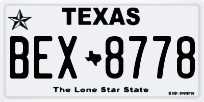 TX license plate BEX8778
