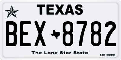 TX license plate BEX8782